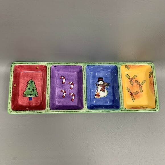 The Sweet Shoppe Divided 4 Part Relish Tray Christmas by Sango Sue Zipkin NIB - Picture 4 of 10